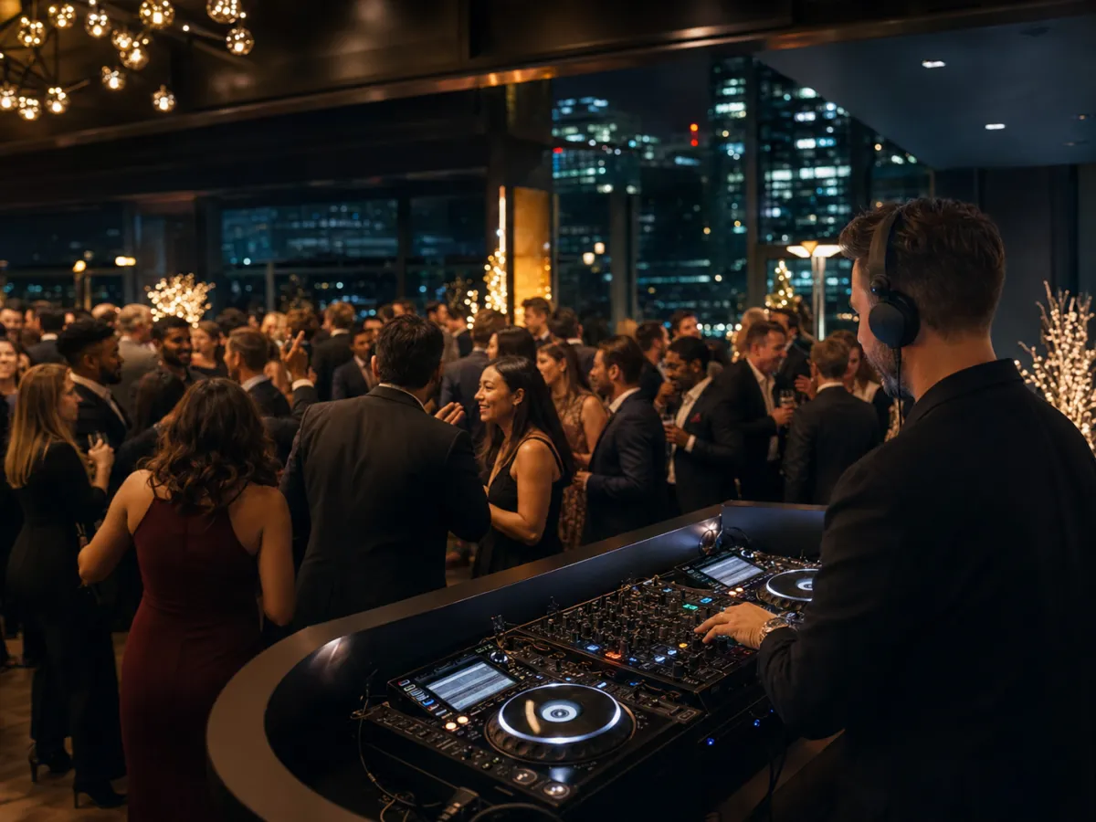 DJ performing at a London corporate event