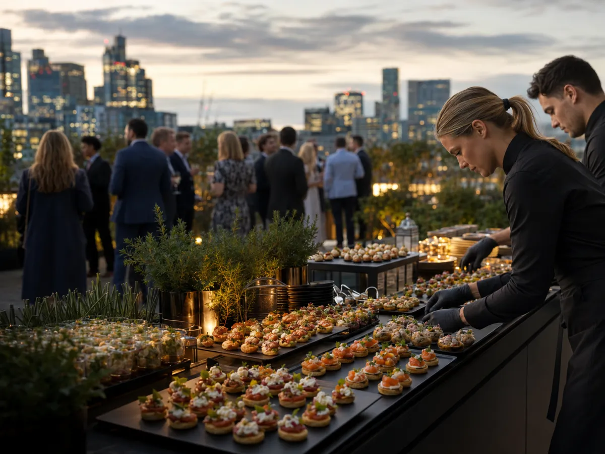 Corporate catering display at a London event